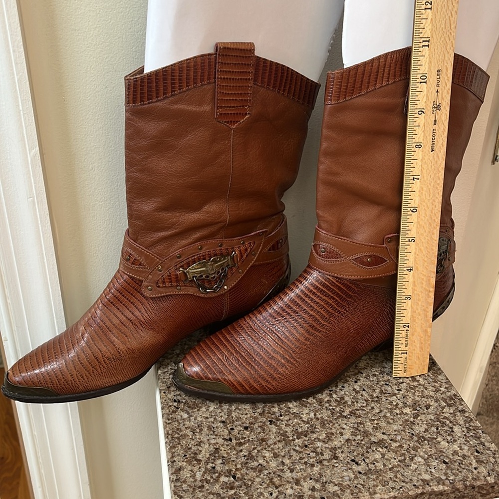 Rush Hour Vintage brown Leather Western Boots size 9B - Picture 2 of 13